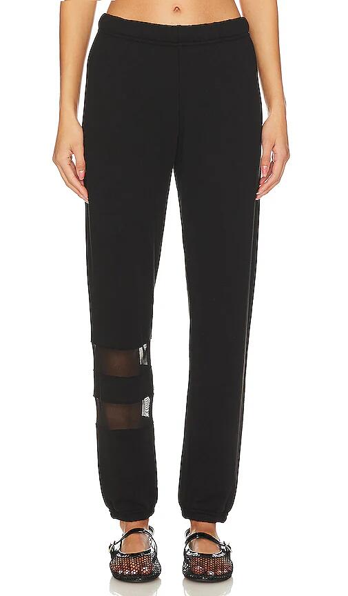 Michael Lauren Setton Mesh Contrast Pant in Black Cover