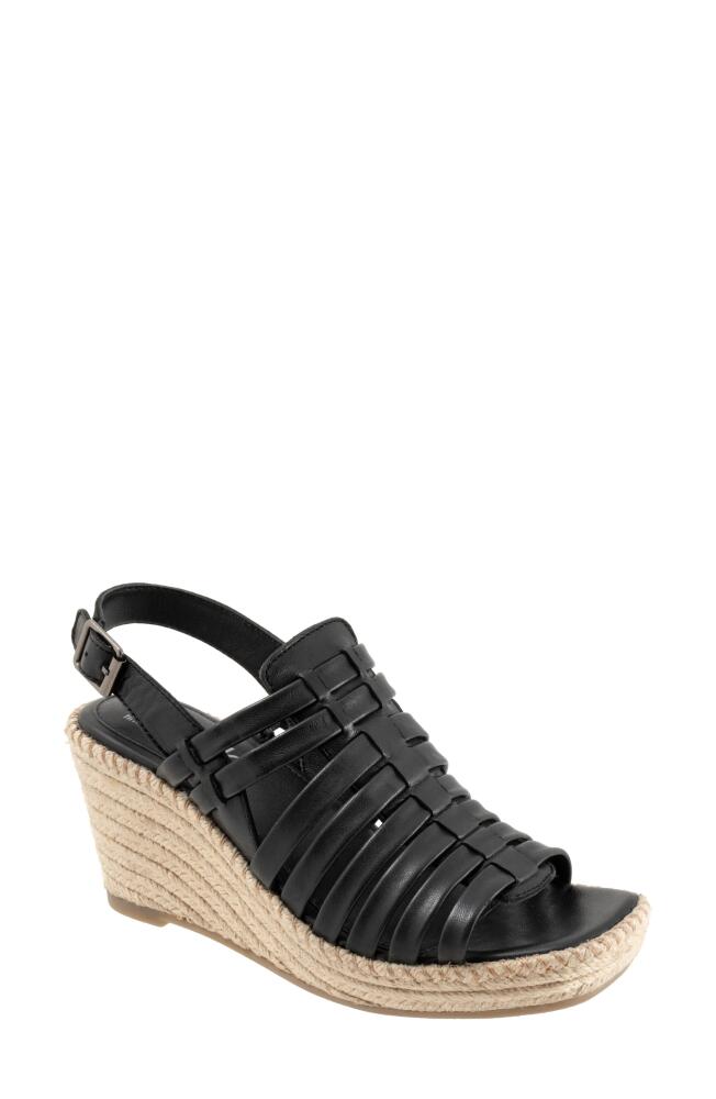 SoftWalk Havana Slingback Espadrille Platform Wedge Sandal in Black Cover