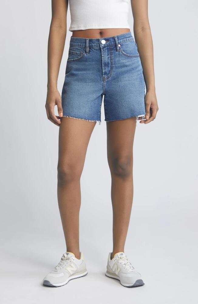 1822 Denim Loose Frayed Hem Denim Shorts in Benny Cover