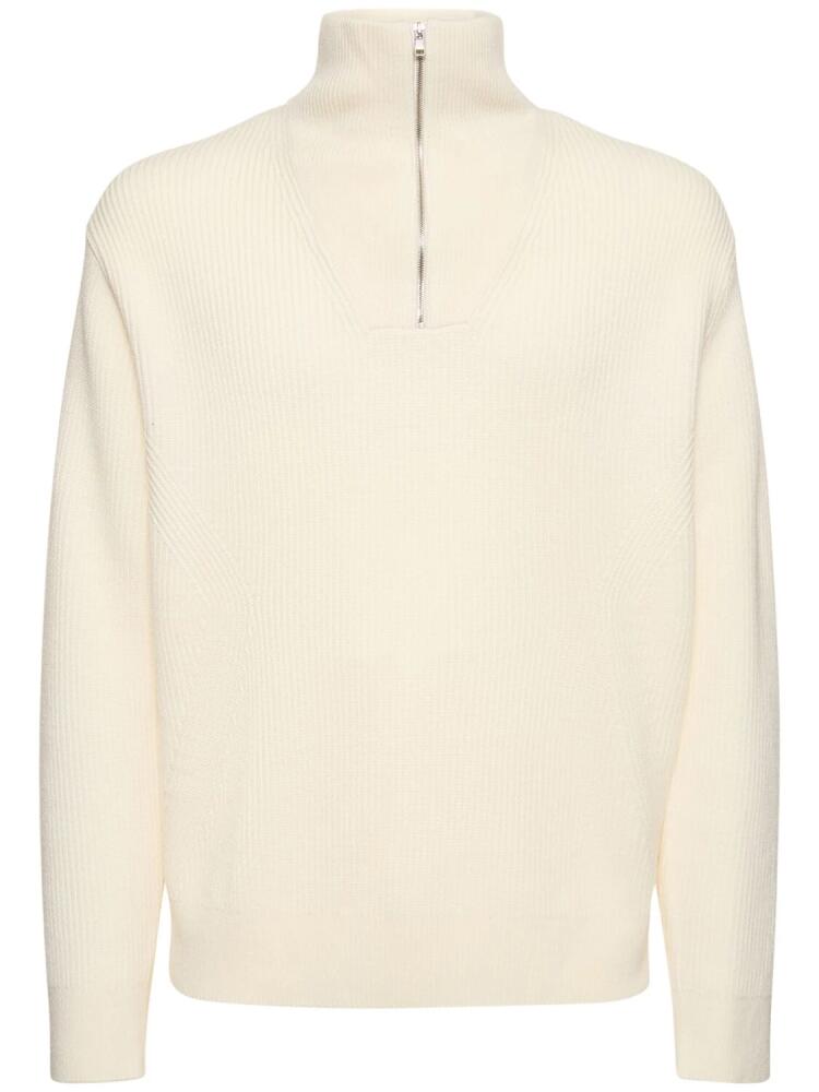 THEORY Half-zip Wool Blend Knit Sweater Cover