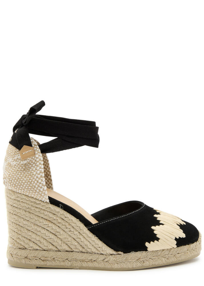 Castañer Cande 80 Suede Wedge Espadrilles - Black Cover