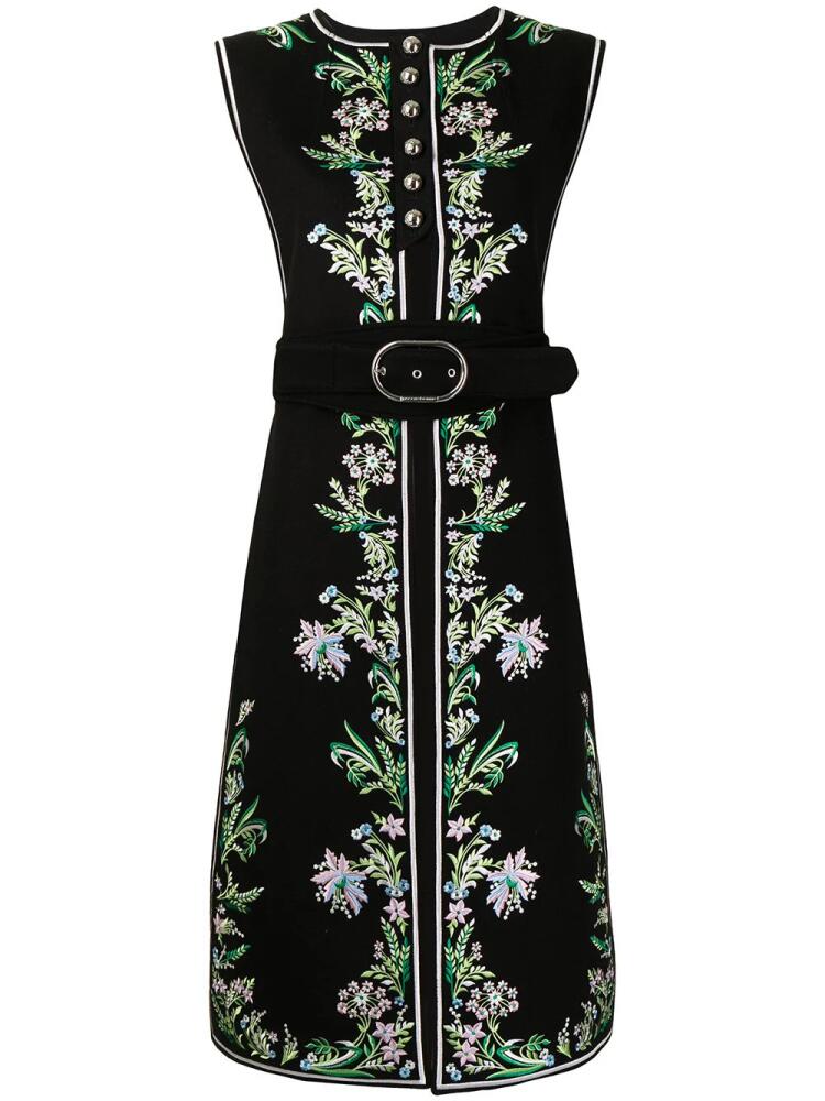 Rabanne floral embroidered midi coat - Black Cover