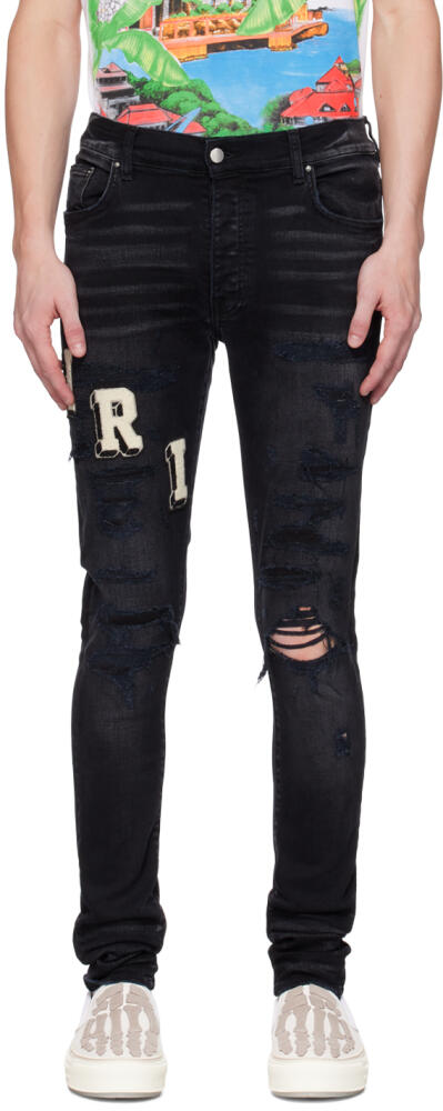 AMIRI Black Appliqué Jeans Cover