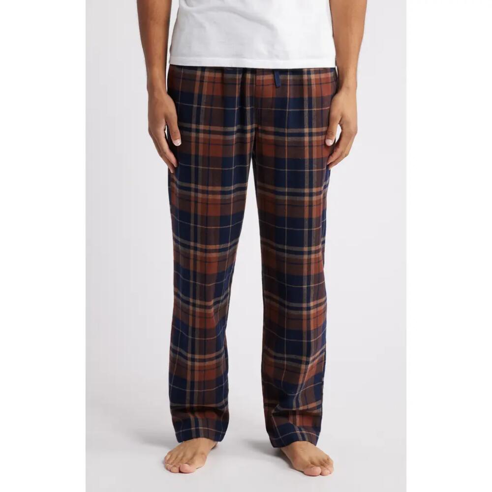 Majestic International Country Flannel Pajama Pants in Navy/Brown Cover