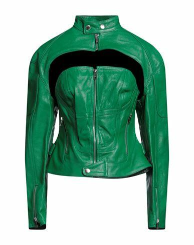 Ambush Woman Jacket Green Soft Leather Cover