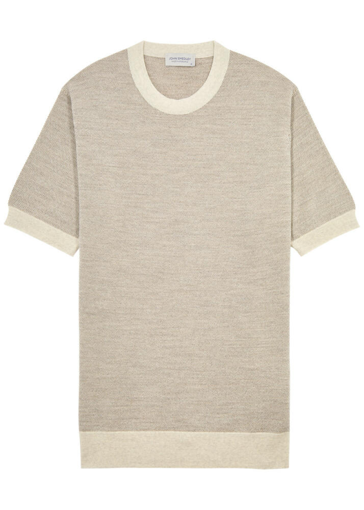 John Smedley Wool T-shirt - Beige Cover