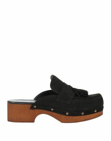 Geneve Woman Mules & Clogs Black Leather Cover