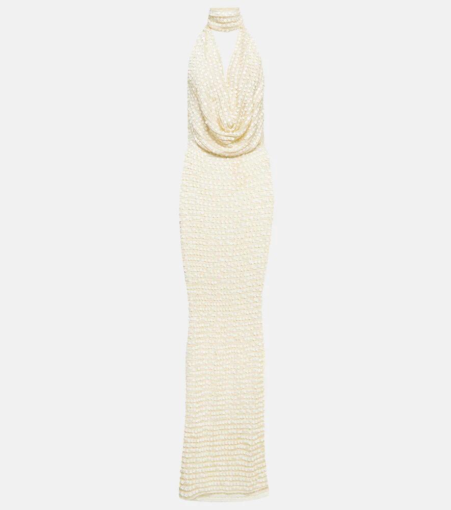 Aya Muse Sequined halterneck maxi dress Cover