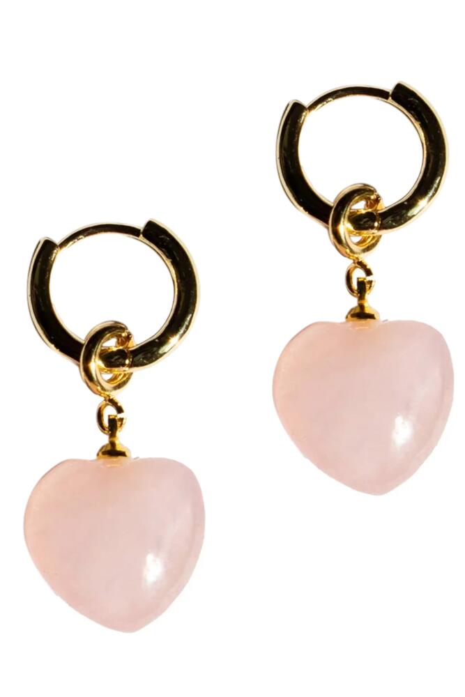 seree Heart Jade stone charm earrings in Pink Cover