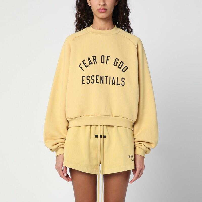 Fear of God Essentials Amber coloured cropped sweatshirt with logo Cover