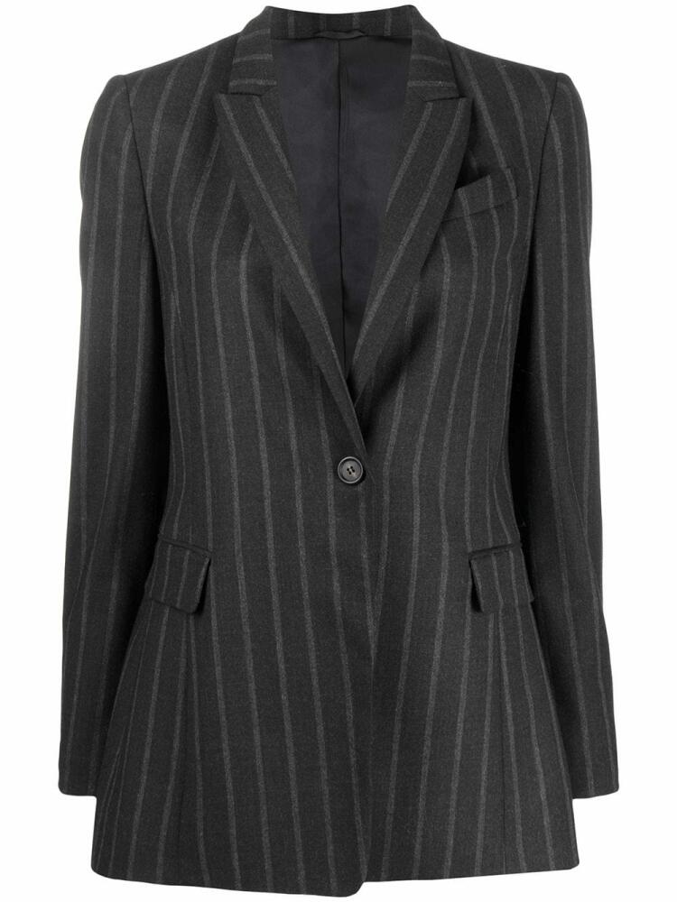 Brunello Cucinelli pinstripe wool blazer - Black Cover