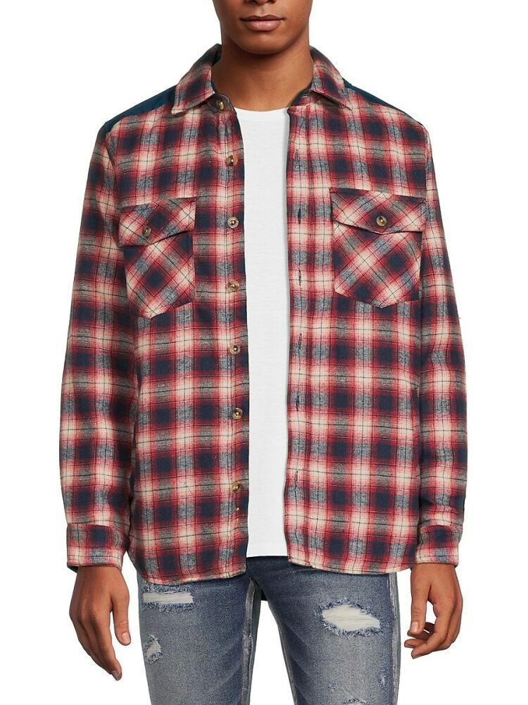 Avalanche Men's Plaid Flannel Shirt Jacket - Red Navy Cover