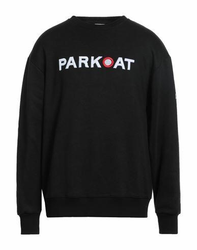 Parkoat Man Sweatshirt Black Cotton, Polyester Cover