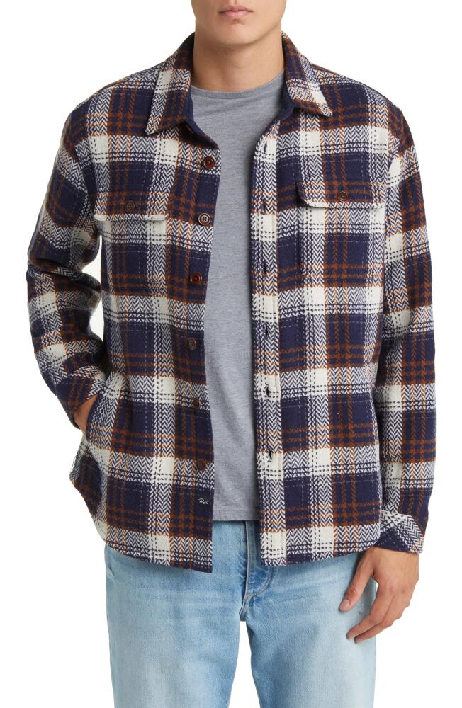 Rails Berkshire Plaid Flannel Shirt Jacket in Navy Umber Cream Cover