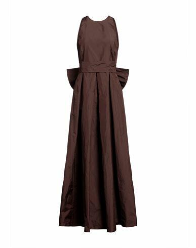 Carla G. Woman Maxi dress Brown Polyester Cover