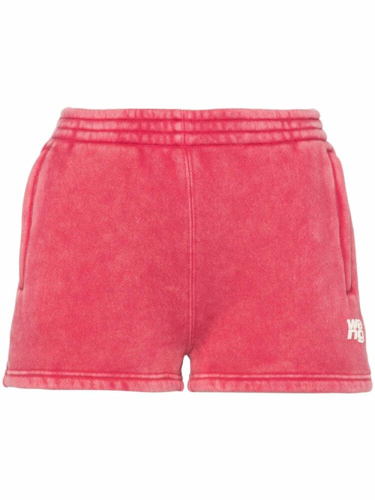 Alexander Wang logo-appliqué faded shorts - Pink Cover