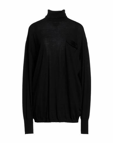 Quira Woman Turtleneck Black Virgin Wool Cover