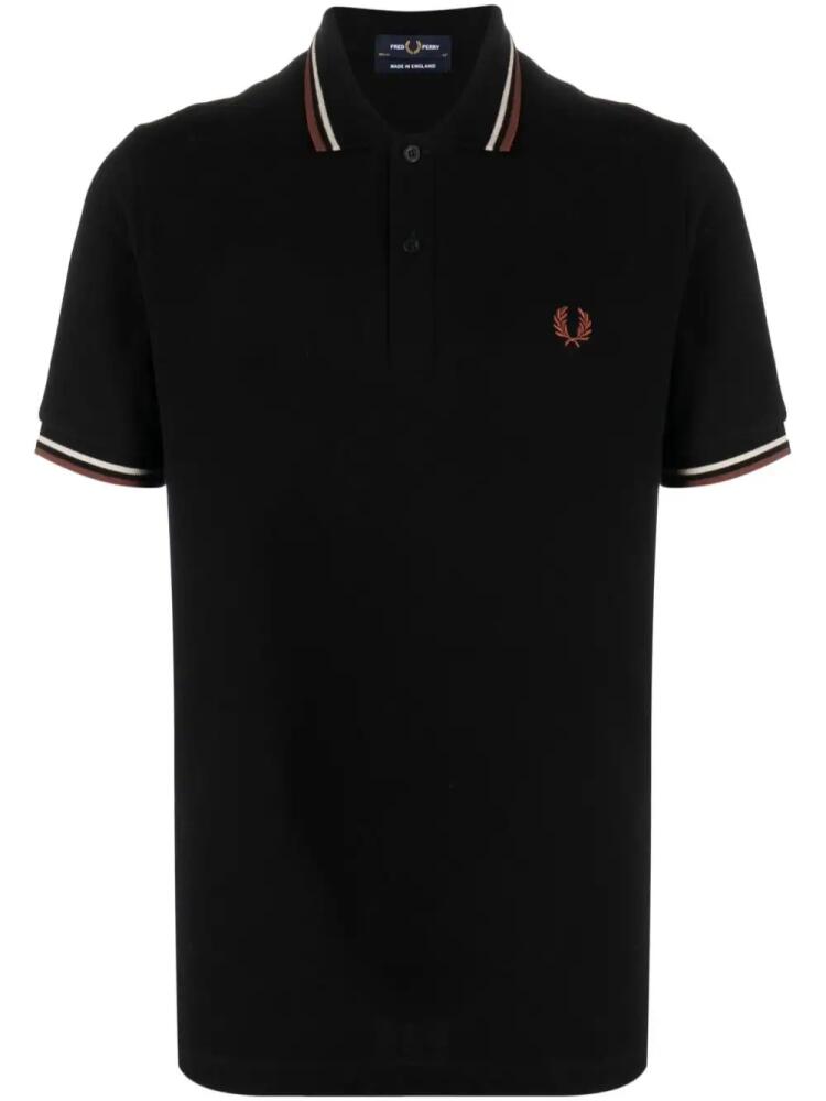 Fred Perry logo-embroidered cotton polo shirt - Black Cover