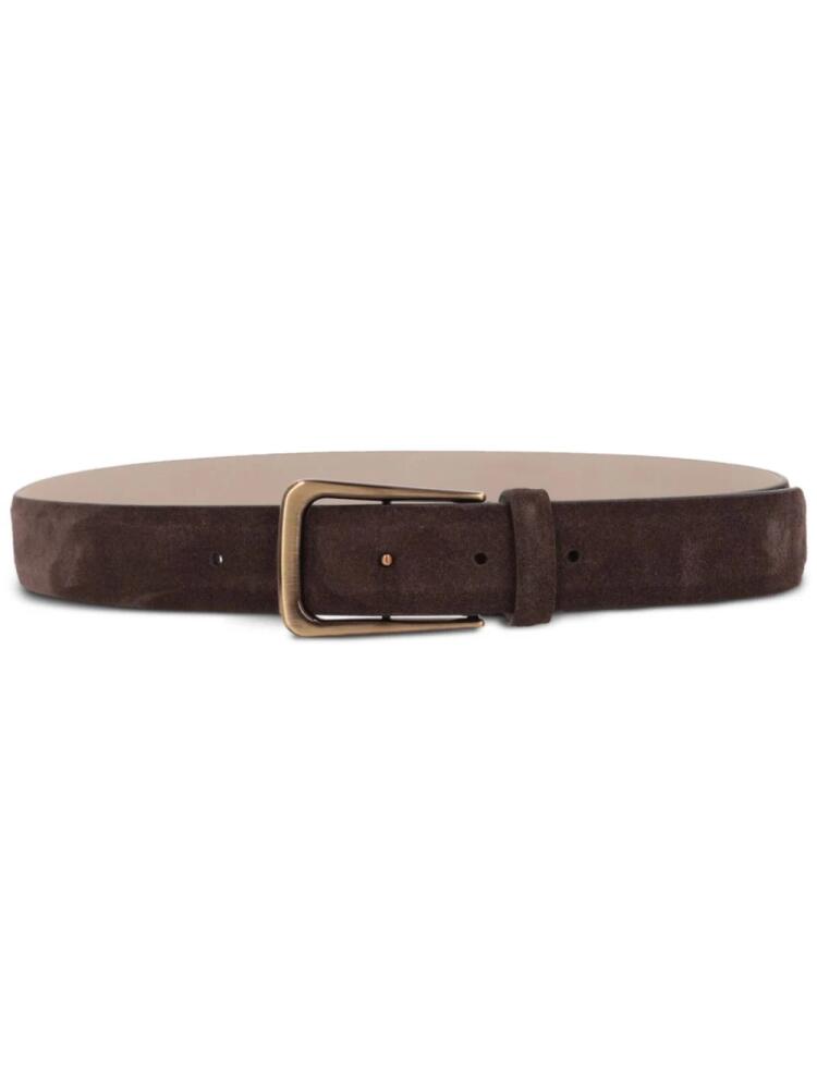 Brunello Cucinelli velvet buckled belt - Brown Cover