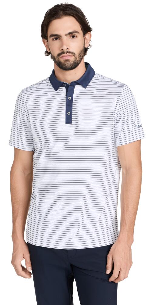 Rhone Golf Sport Polo Bright White/True Navy Stripe Cover