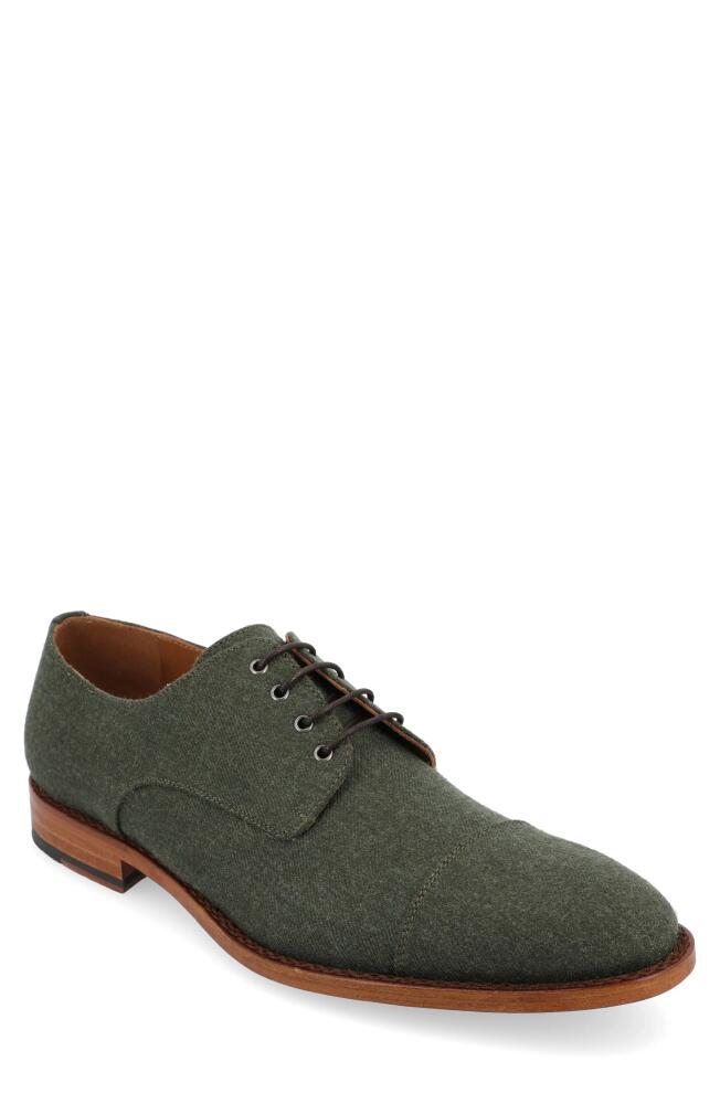 TAFT Kennedy Felted Cap Toe Derby in Green Cover