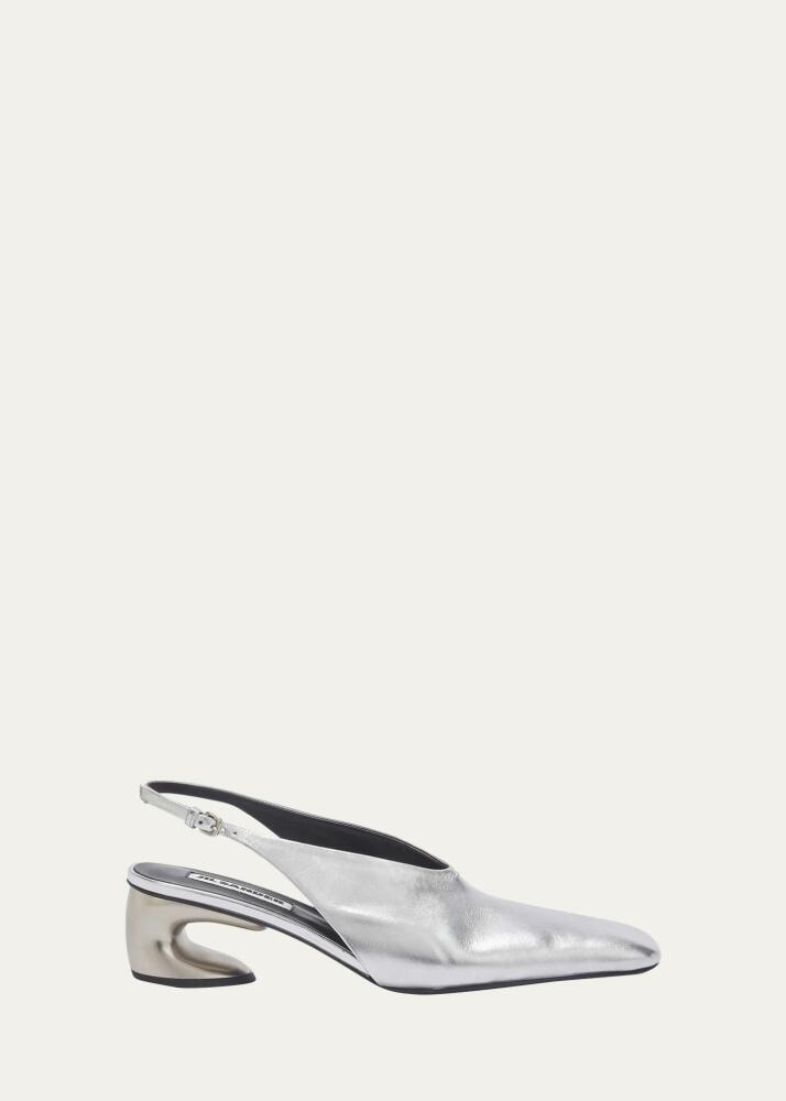 Jil Sander Metallic Block-Heel Slingback Pumps Cover