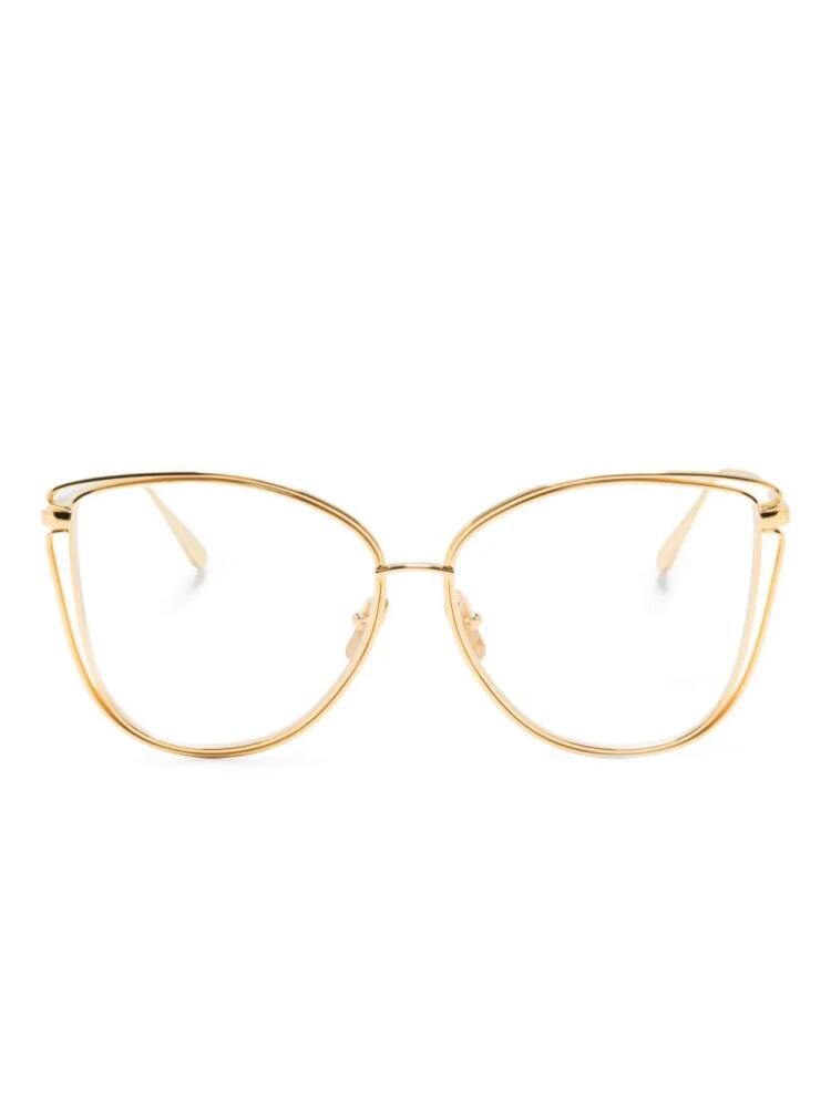 Linda Farrow Dinah cat-eye glasses - Gold Cover