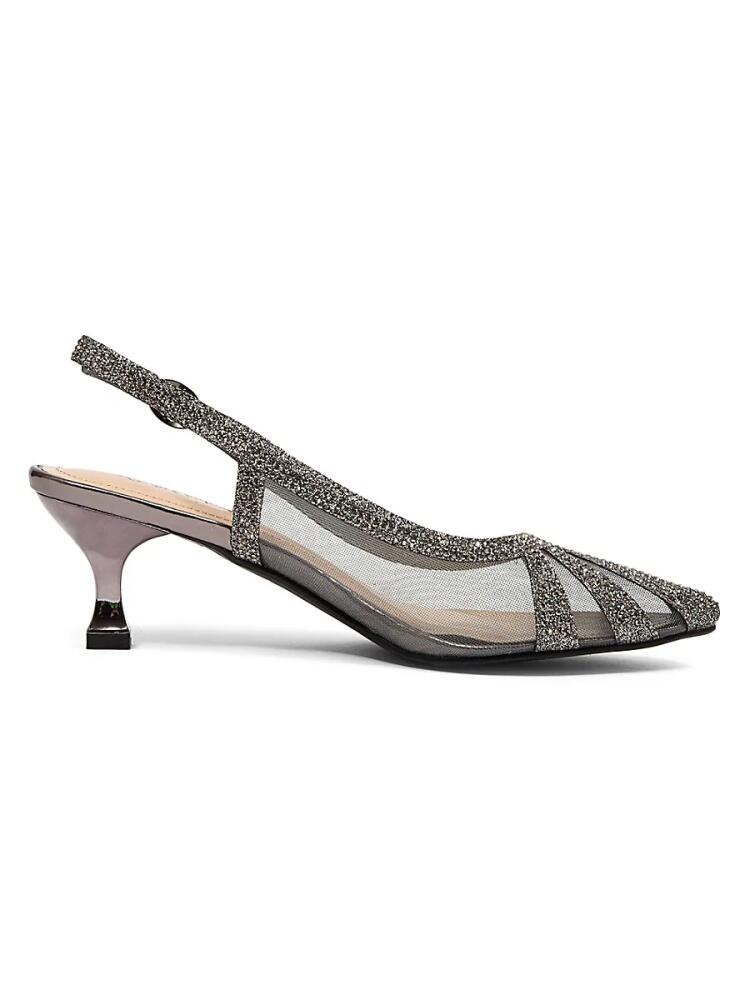 Lady Couture Women's Macy Kitten Heel Slingback Pumps - Pewter Cover