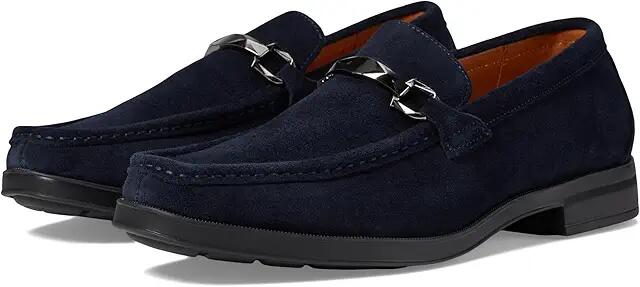 Stacy Adams Paragon Suede Slip On Loafer (Navy Suede) Men's Lace Up Wing Tip Shoes Cover