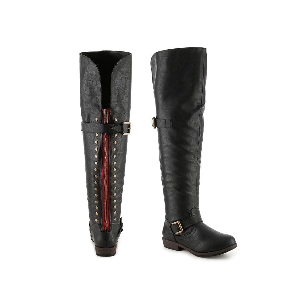 Journee Collection Kane Wide Calf OvertheKnee Boot | Women's | Black Cover