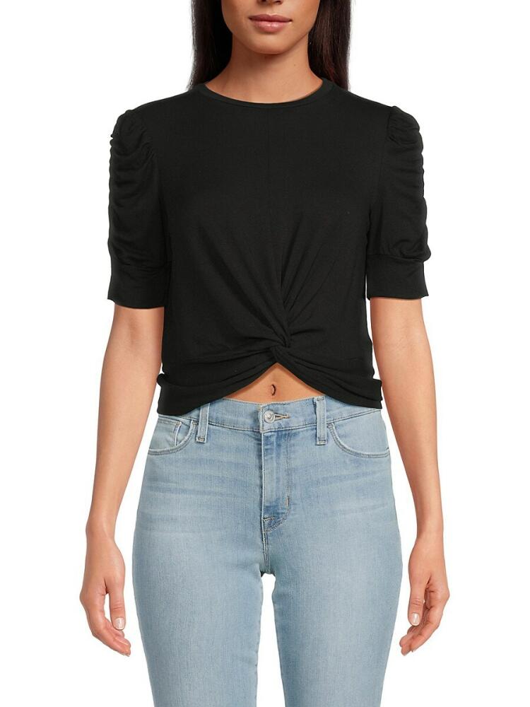 Walter Baker Women's Holly Ruched Crop Top - Black Cover