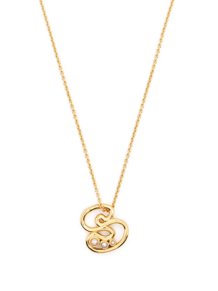 Missoma Chubby Pearl Initial necklace - Gold Cover