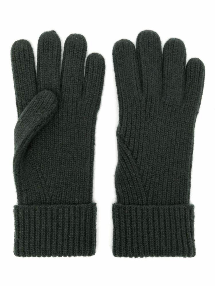 N.Peal ribbed-knit cashmere gloves - Green Cover