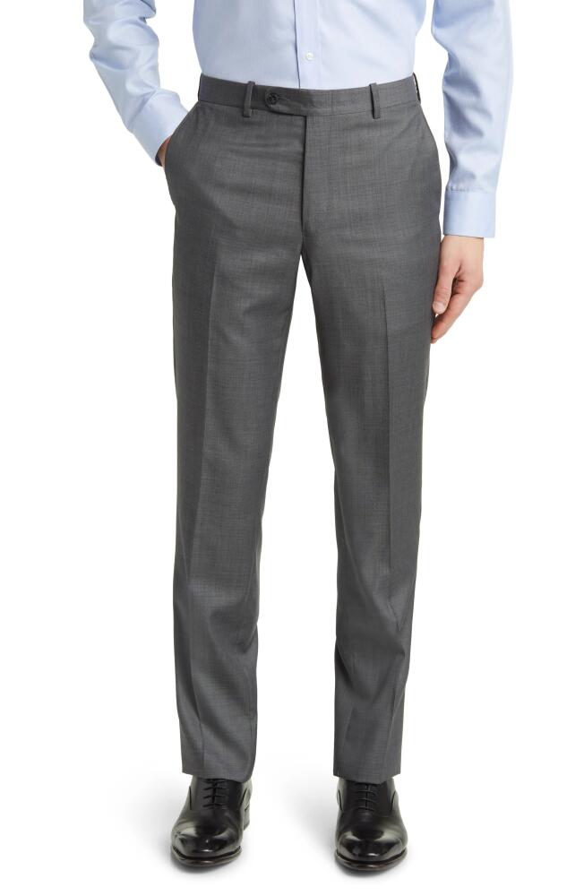 Peter Millar Harker Flat Front Wool Dress Pants in Charcoal Cover