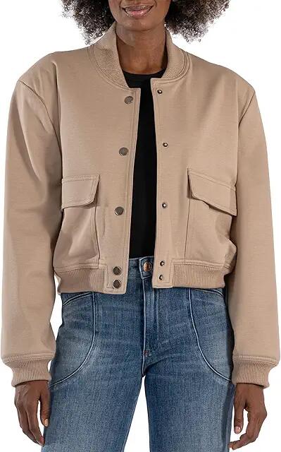 KUT from the Kloth Camilla Bomber Jacket with Flap Pockets (Khaki) Women's Jacket Cover