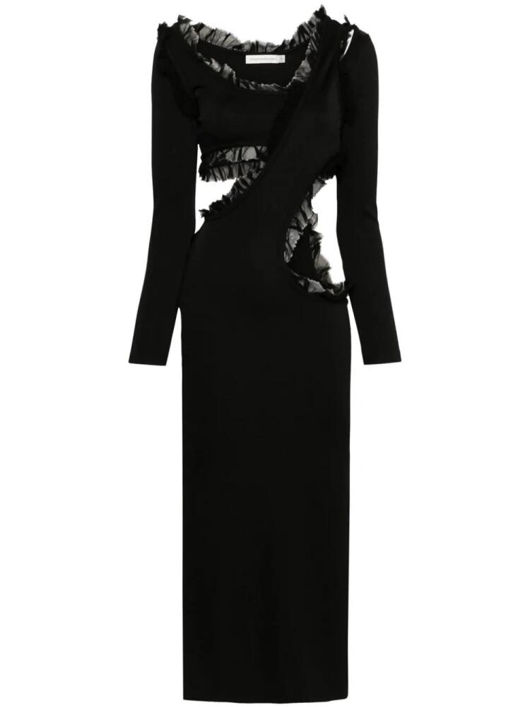 Christopher Esber Carina ruffled midi dress - Black Cover