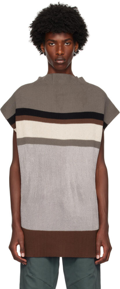 Kiko Kostadinov Gray Essick Stripe Turtleneck Cover