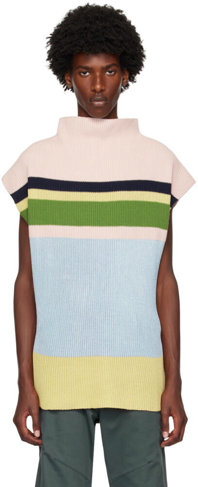 Kiko Kostadinov Pink & Blue Essick Stripe Turtleneck Cover