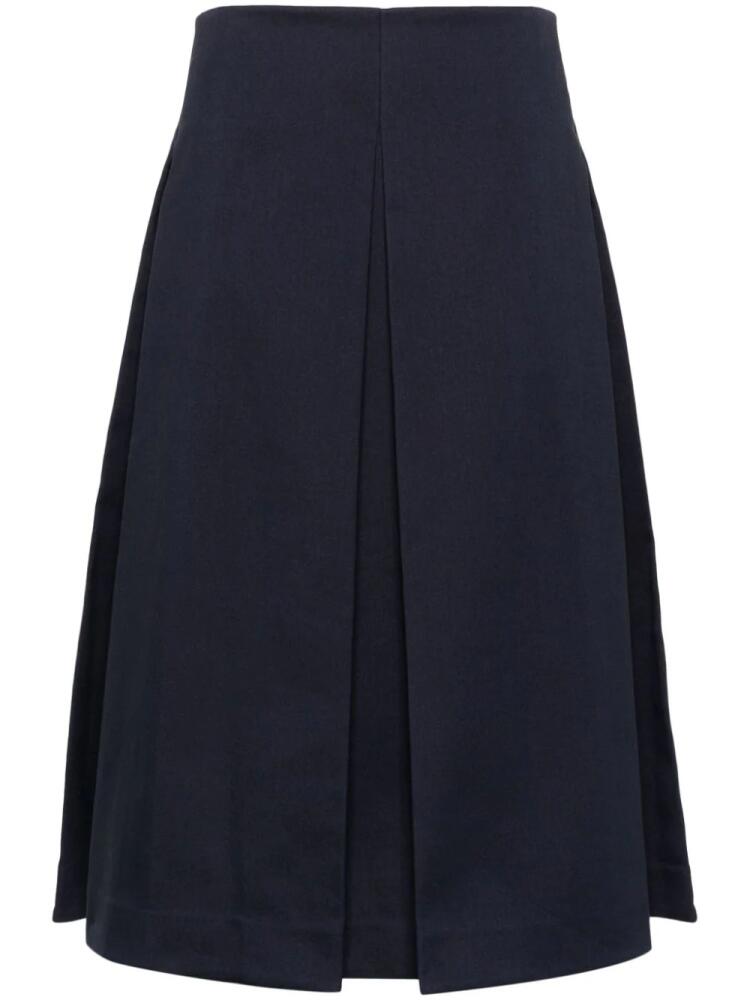 Tory Burch pleated twill midi skirt - Blue Cover