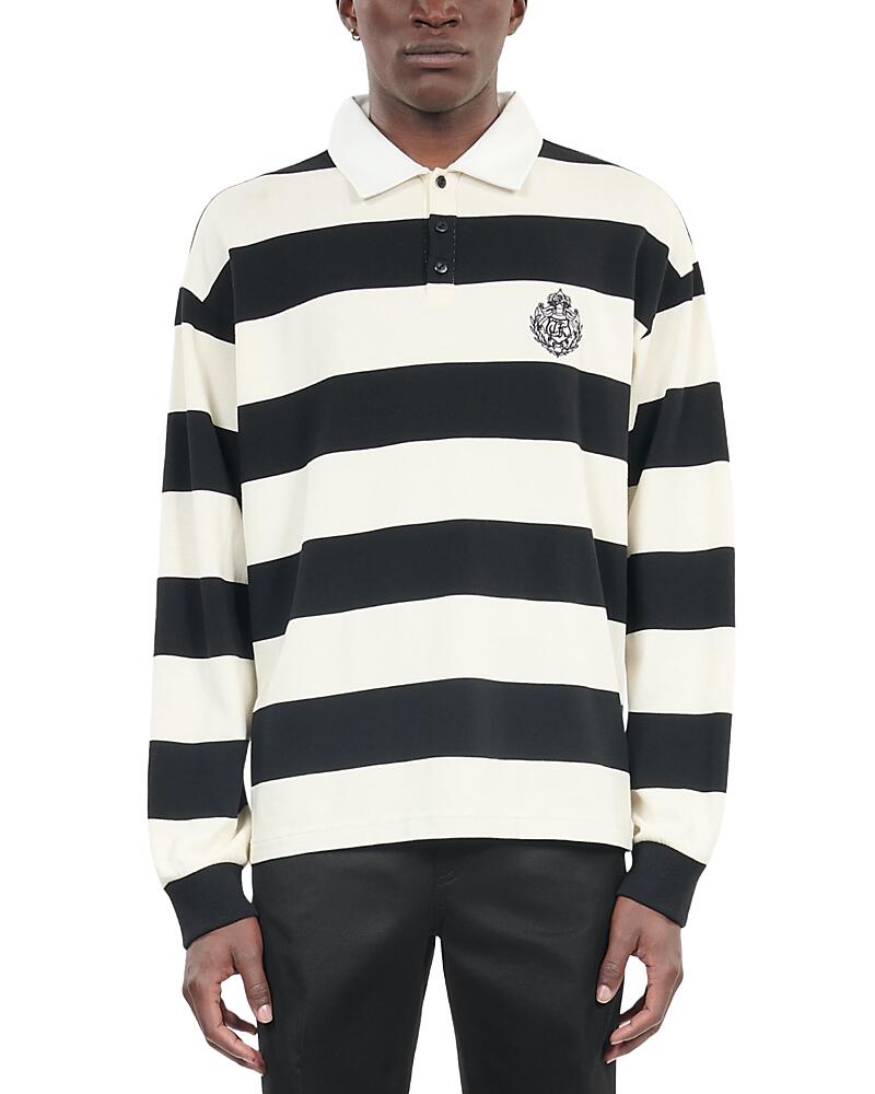 The Kooples Cotton Stripe Oversized Fit Polo Shirt Cover