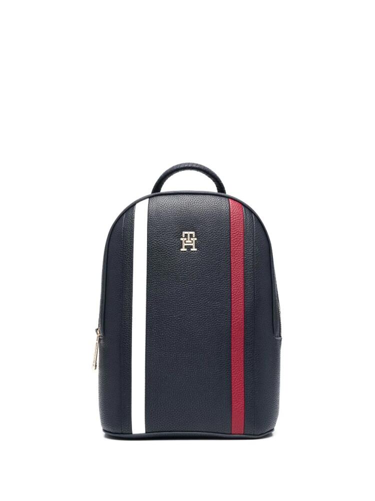 Tommy Hilfiger logo-plaque pebbled backpack - Blue Cover