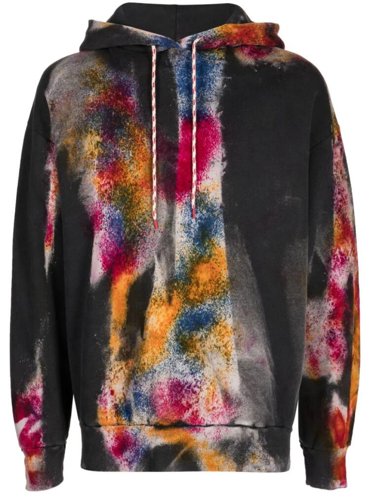 Aries spray-paint cotton hoodie - Multicolour Cover