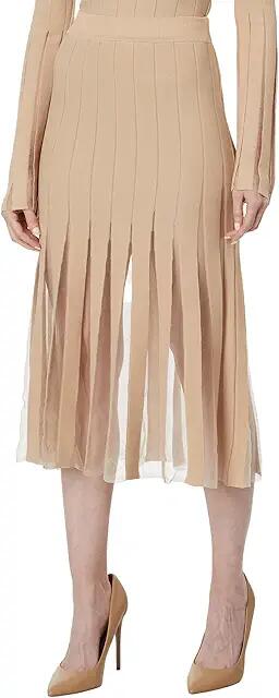 en saison Brianna Midi Skirt (Cream) Women's Skirt Cover