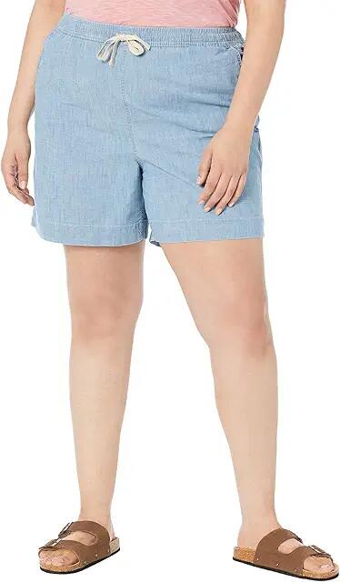 L.L.Bean Plus Size Lakewashed Chambray Dock Shorts (Chambray) Women's Casual Pants Cover