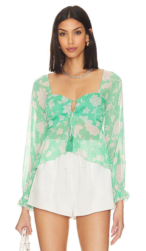 House of Harlow 1960 x REVOLVE Tanya Blouse in Green Cover