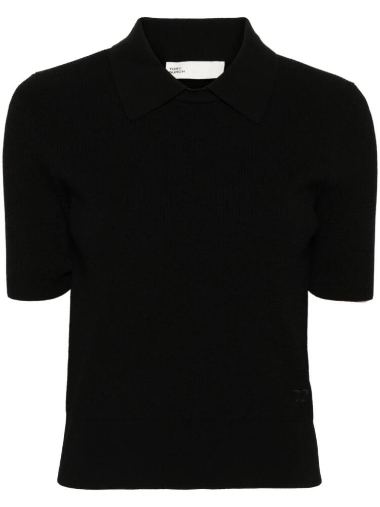 Tory Burch knitted polo top - Black Cover