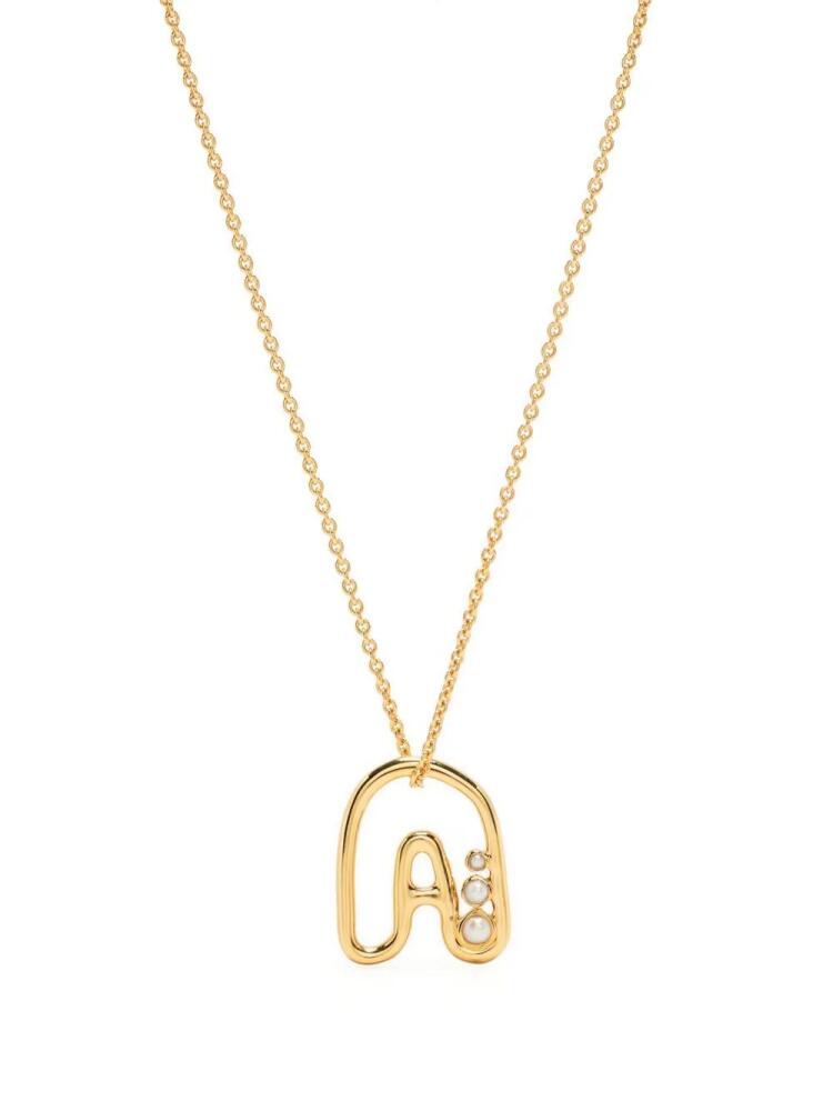 Missoma pearl-embellished initial pendant necklace - Gold Cover