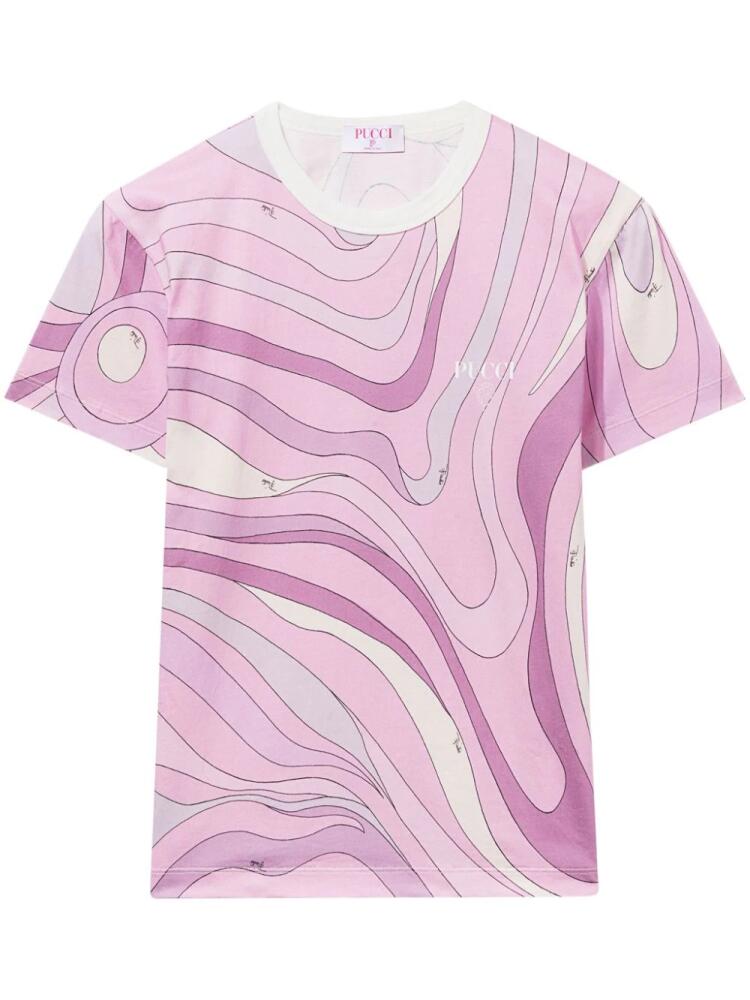 PUCCI Marmo-print cotton T-shirt - Purple Cover