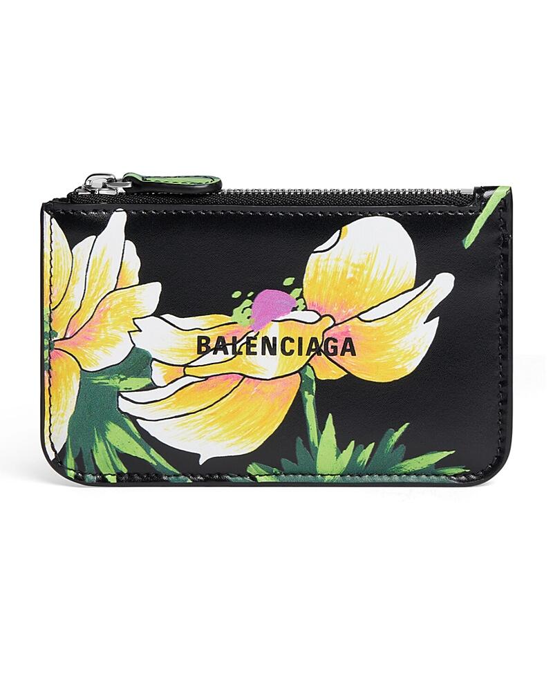 Balenciaga Cash Large Long Coin and Card Holder Floral Print Cover