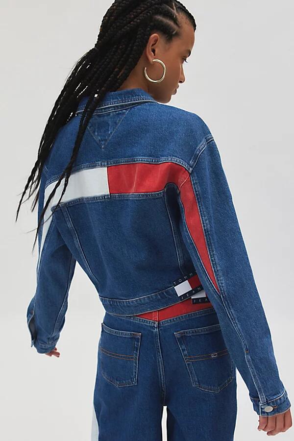 Tommy Hilfiger Tommy Jeans Claire Crop Denim Trucker Jacket in Tinted Denim Cover